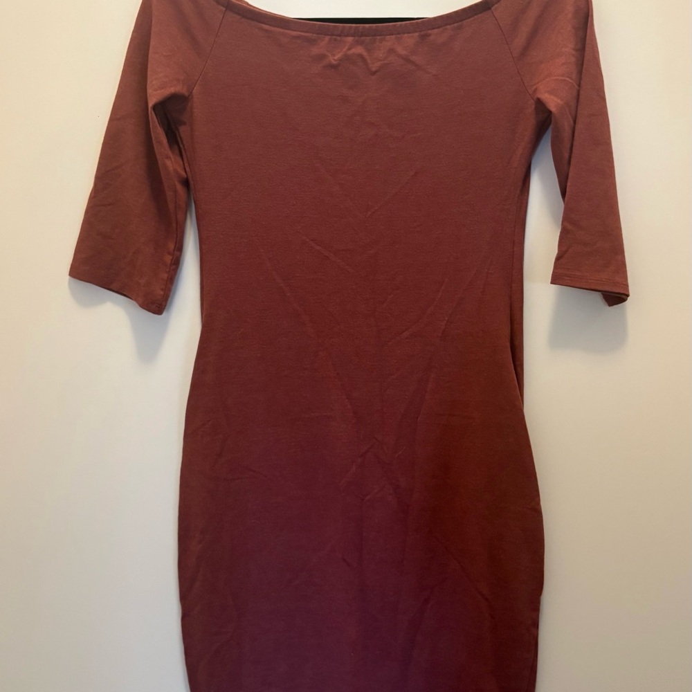 LC Lauren Conrad Long Sleeve Brown Dress